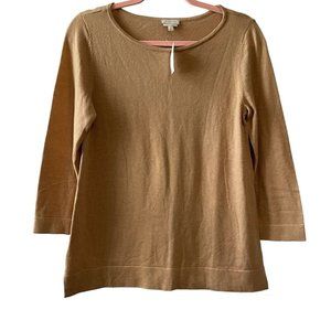 Talbots Women’s Brown Pullover Sweater Size Small Cashmere Silk Blend NEW